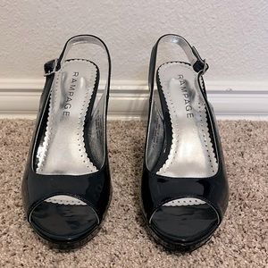 Rampage patent leather like platform heels. Sz 8M